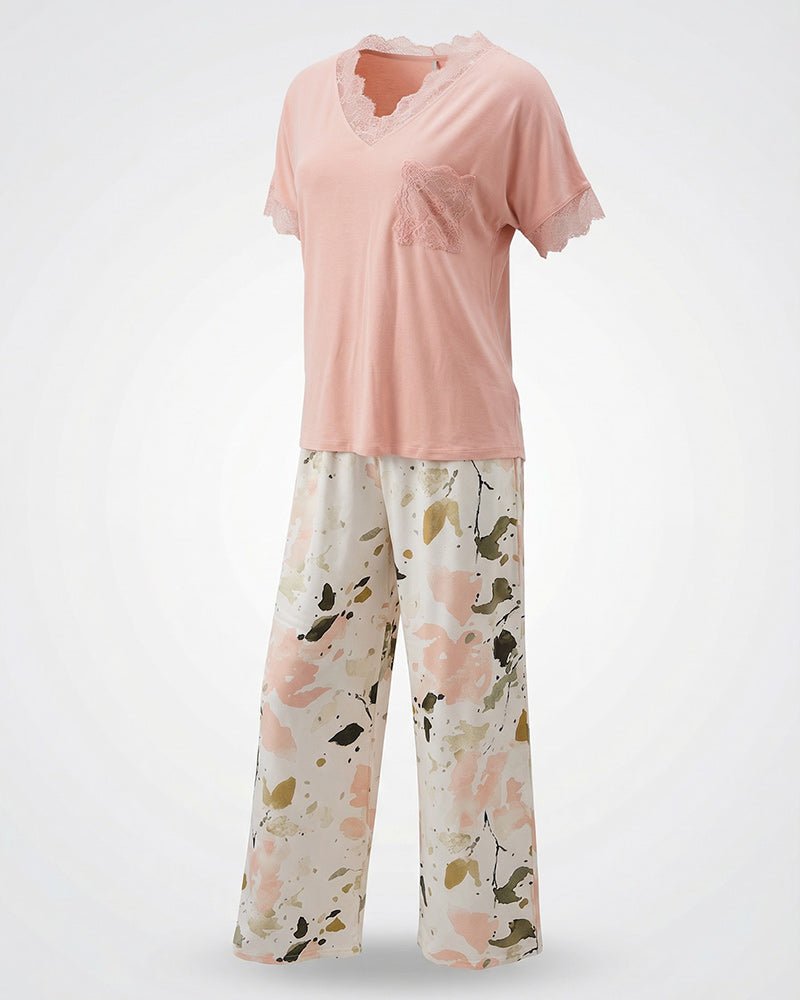 Blush Lace Pajama Set 6813 - Youlya - pajama set