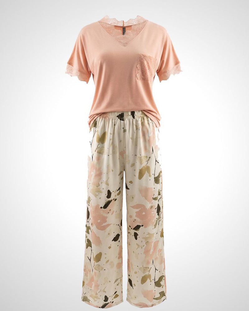 Blush Lace Pajama Set 6813 - Youlya - pajama set