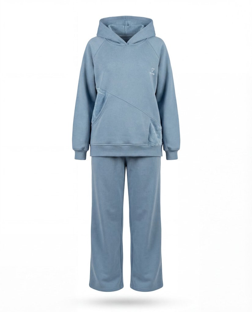 Slant Hoodie Pajama Set 6705 - Youlya - winter pajama set