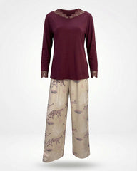 Berry Lace Pajama Set 6806 - Youlya - pajama set