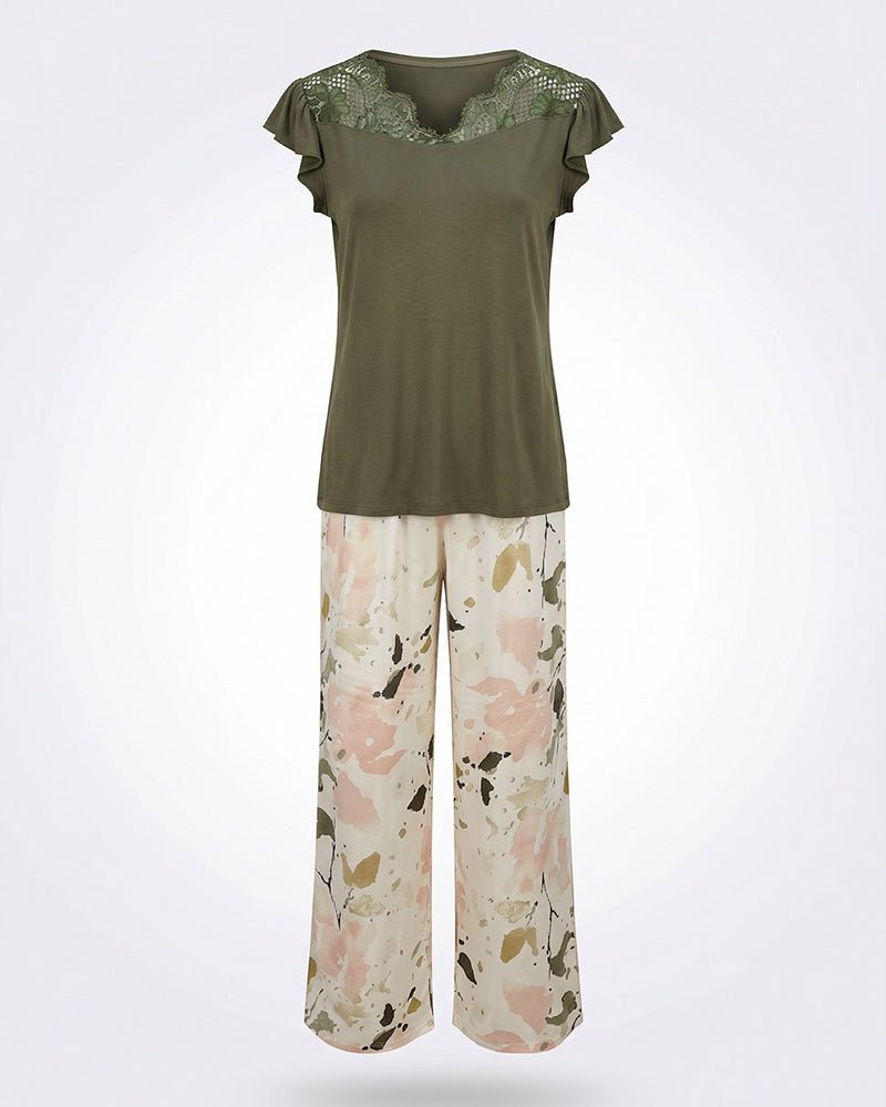 Olive Lace Pajama Set 6810 - Youlya - pajama set